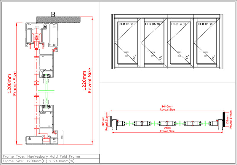 Bi-Fold Servery Window H1200 x W2400