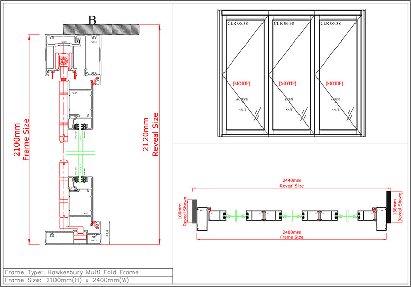 Bi-Fold Door H2100 x W2400